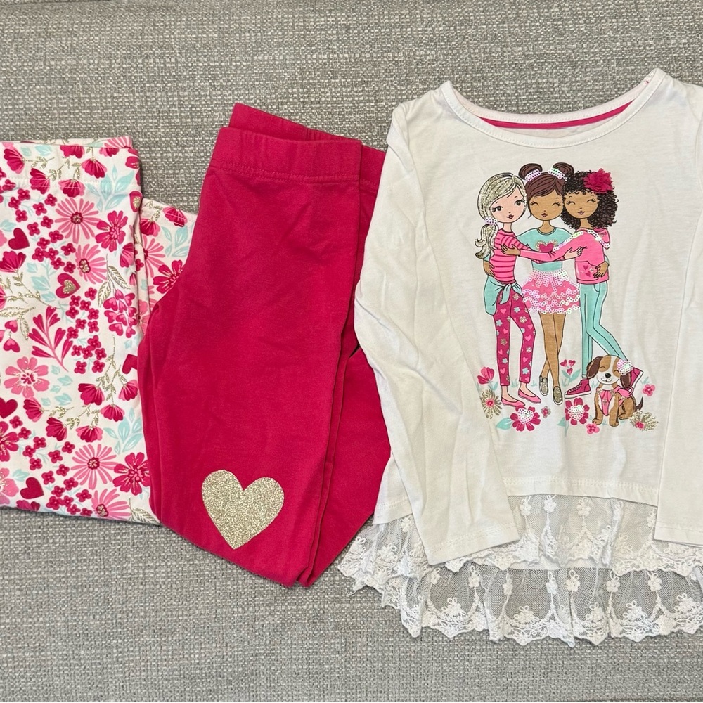 Isaac Mizrahi Girls' Pink and Cream Pajama Set